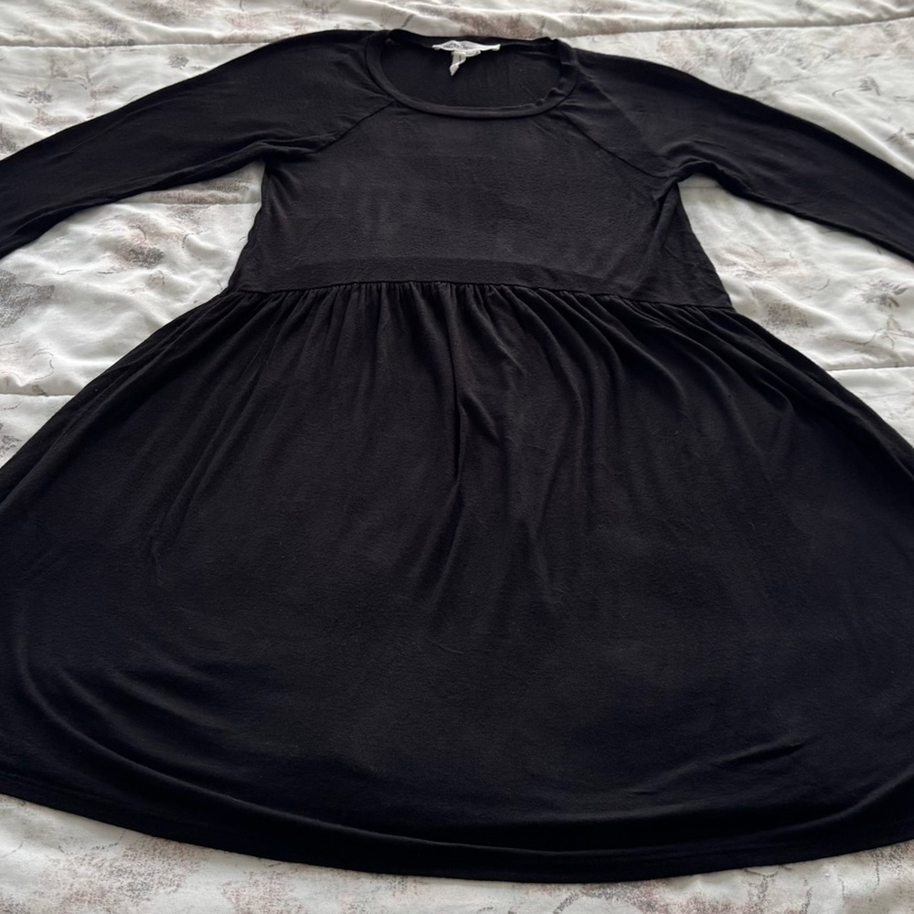 BCBGeneration Black Long Sleeve A-Line Dress, size XXS minimalist rayon casual